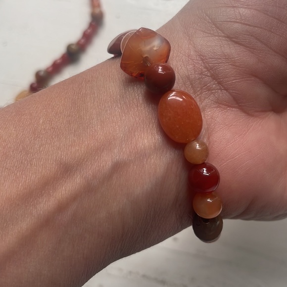 Carnelian necklace bracelet set - Picture 7 of 8